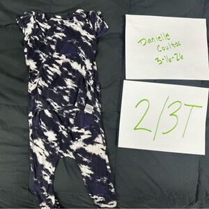 Tie-Dye Infant Romper in Navy and White